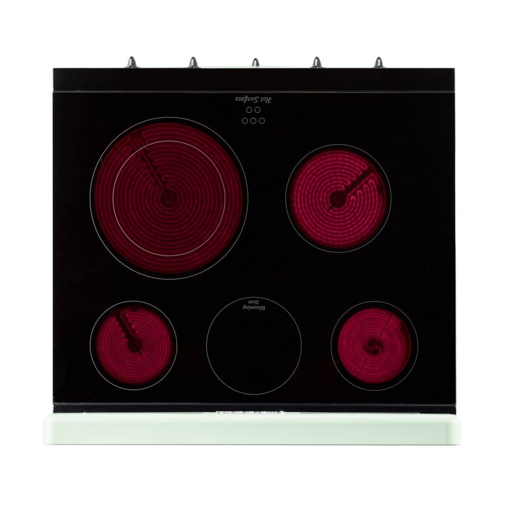 Summer Mint Green 30" Retro Freestanding Electric Range with Convection Oven
