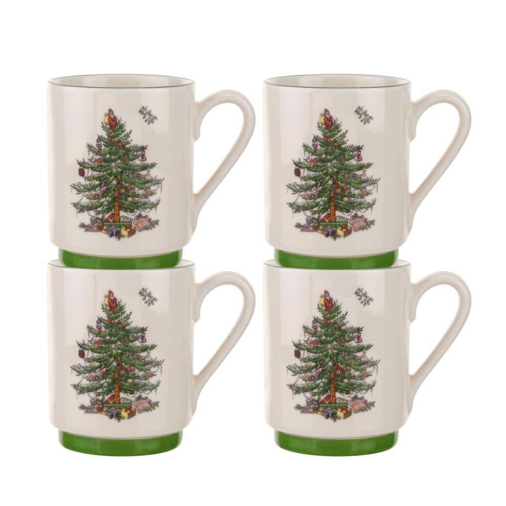 12　Tree　Christmas　of　1612259　Home　Stacking　The　Ceramic　Spode　4)　(Set　oz.　Mugs　Depot