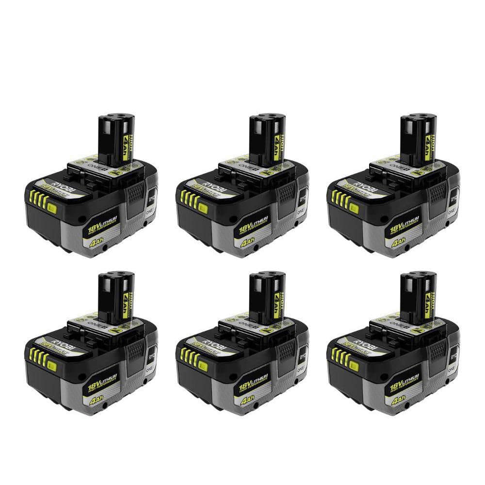 RYOBI ONE+ 18V Lithium-Ion HIGH PERFORMANCE 4.0 Ah Battery (6-Pack