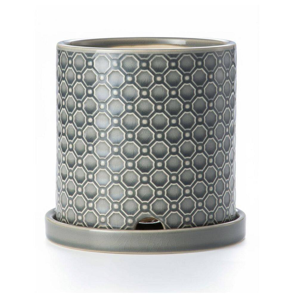 6 in. Ceramic Planter (Grey, Cylinder) - Indoor/Outdoor with Drainage price history on PriceWatchPro