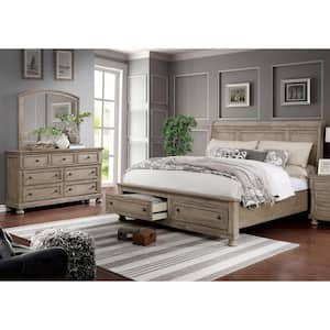 Kapriella 2-Piece Gray Wood Queen Bedroom Set, Bed and Dresser