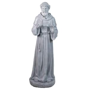 28 in. St. Francis Holding a Bird Outdoor Garden Statue