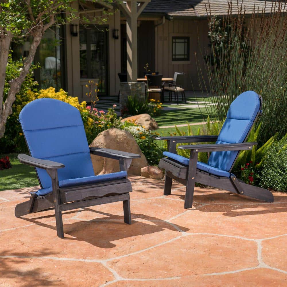 Navy Blue Water-Resistant Adirondack Chair Cushions Set