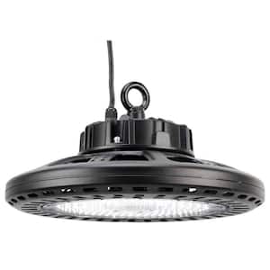 16 in. 700-Watt Equivalent Integrated LED Dimmable Black UFO High Bay Light, Selectable CCT 2700K/4000K/5000K