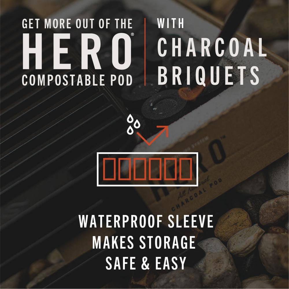 Eco-Friendly HERO Bamboo Charcoal Briquets 8-Pack