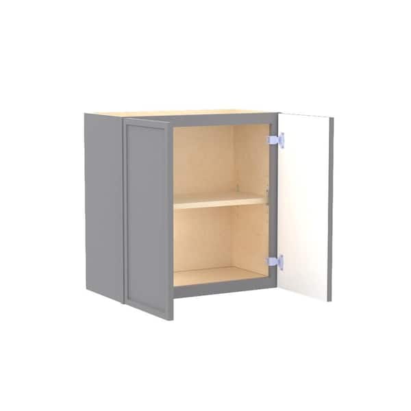 Franklin 24 in. W x 12 in. D x 24 in. H Assembled Plywood Wall Bridge Kitchen Cabinet in Veiled Gray with Soft Close