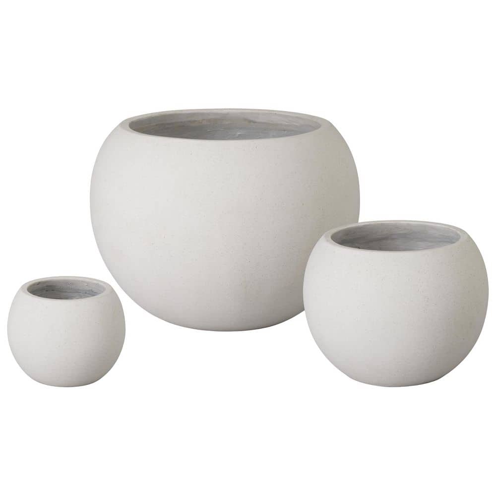 12.5 in., 18 in., 26 in. H Terrazzo White Terrazzo Round Planters with Drainage Hole (Set of 3) price history on PriceWatchPro