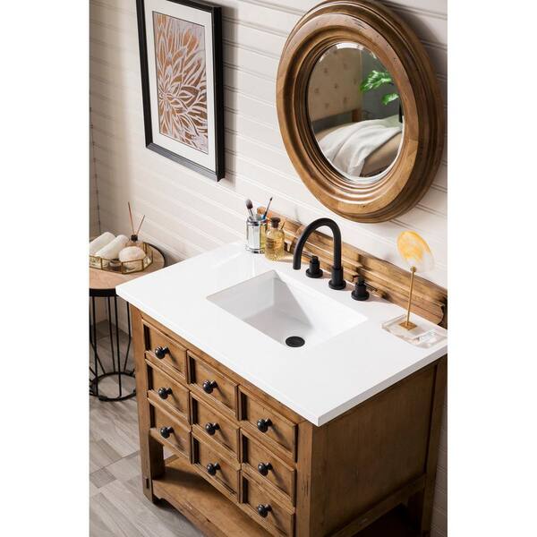 James Martin Vanities Malibu 36 In Single Bath Vanity Honey Alder With Quartz Top Classic White Basin 500 V36 Hon 3clw The Home Depot James Martin Vanities Malibu 36 In, Bathroom Vanities With Tops Under 500
