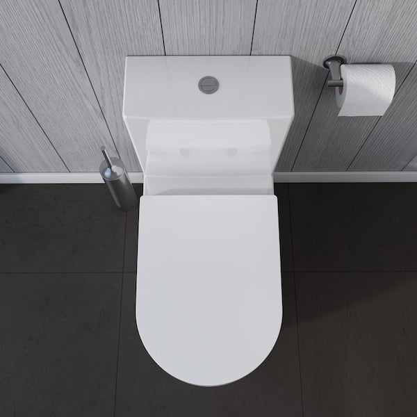 Superflo Wht-1 Square Elongated Wall Hung Toilet with Dual Flush, Compact Toilet(Water Tank Not Included) Finish: White