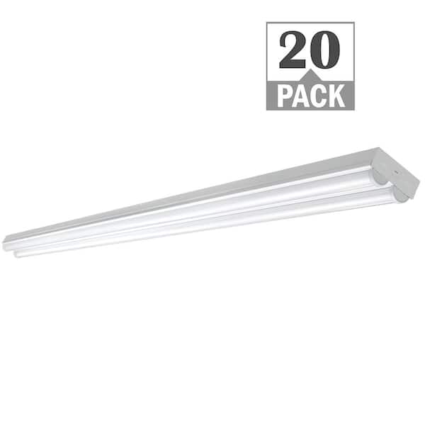 8 ft. 9000LM 90W 2-Light LED White Strip Light Fixture 120V Bright White 4000K Garage Lighting Non-Dimmable (20-Pack)