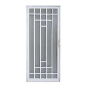 Nuevo 32 in. x 80 in. Universal/Reversible Hinging Steel White Security Storm Door