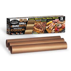 15 in. x 20.5 in. Non-Stick Copper Infused Reusable Pro Bake and Grill Mats (3-Pack)
