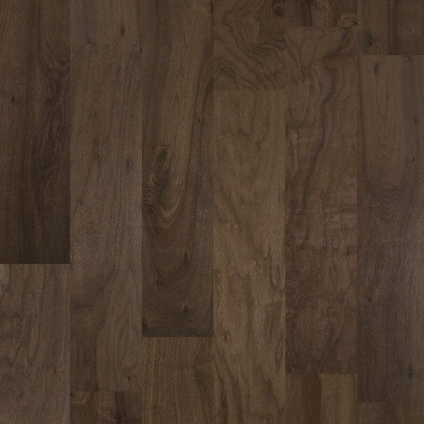 Shaw Take Home Sample - Major Event Walnut Mocha Engineered Click Hardwood Flooring - 9.25 in. x 8 in.
