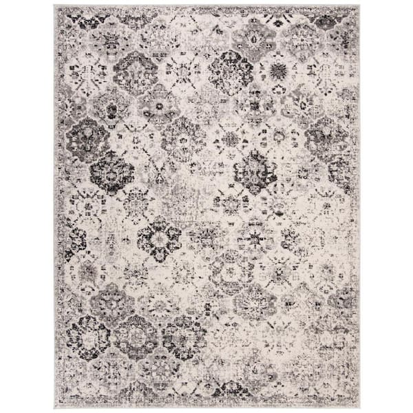 SAFAVIEH Madison Silver/Gray 9 ft. x 12 ft. Border Area Rug