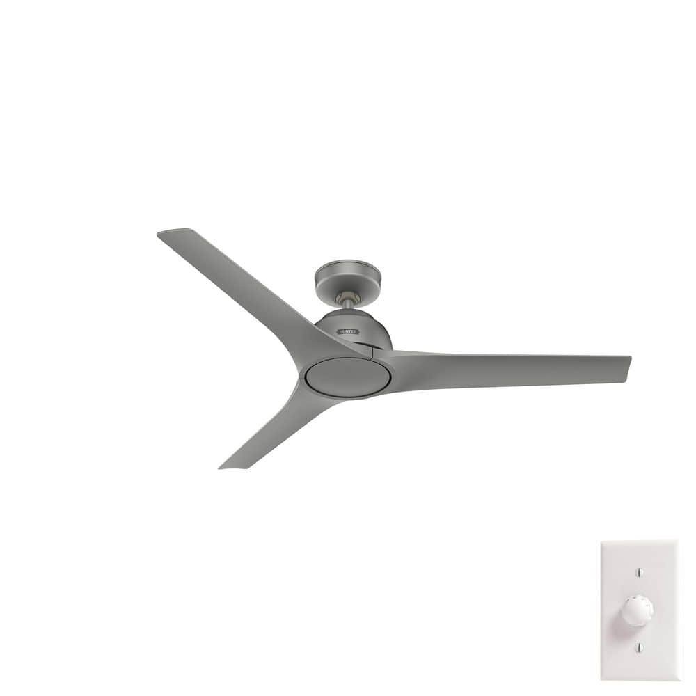 Hunter Gallegos 52 in. Matte Silver Indoor/Outdoor Ceiling Fan 