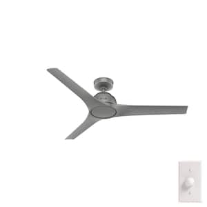 Gallegos 52 in. Matte Silver Indoor/Outdoor Ceiling Fan with Wall Control Included For Patios or Bedrooms