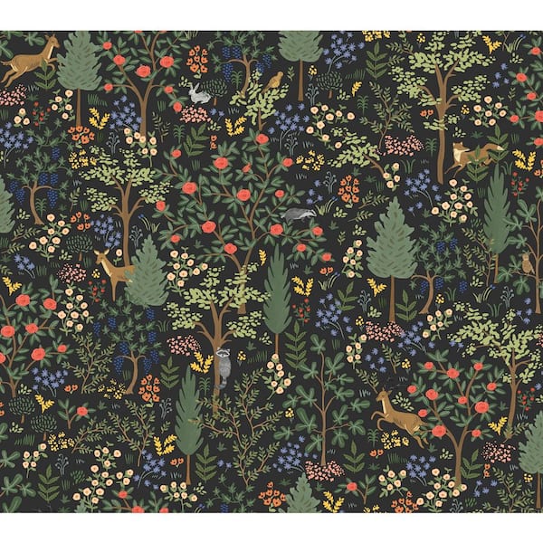 Rifle Paper Co Wildwood Wallpaper, Black