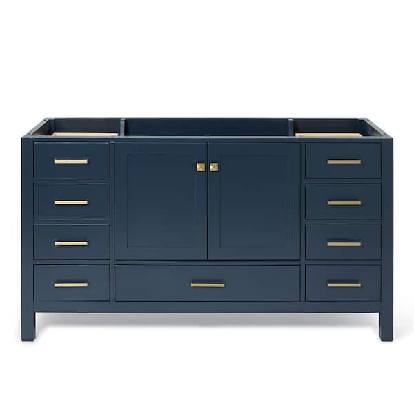 ARIEL Cambridge 60 in. W x 21.5 in. D x 34.5 in. H Freestanding Bath Vanity Cabinet Only in Midnight Blue