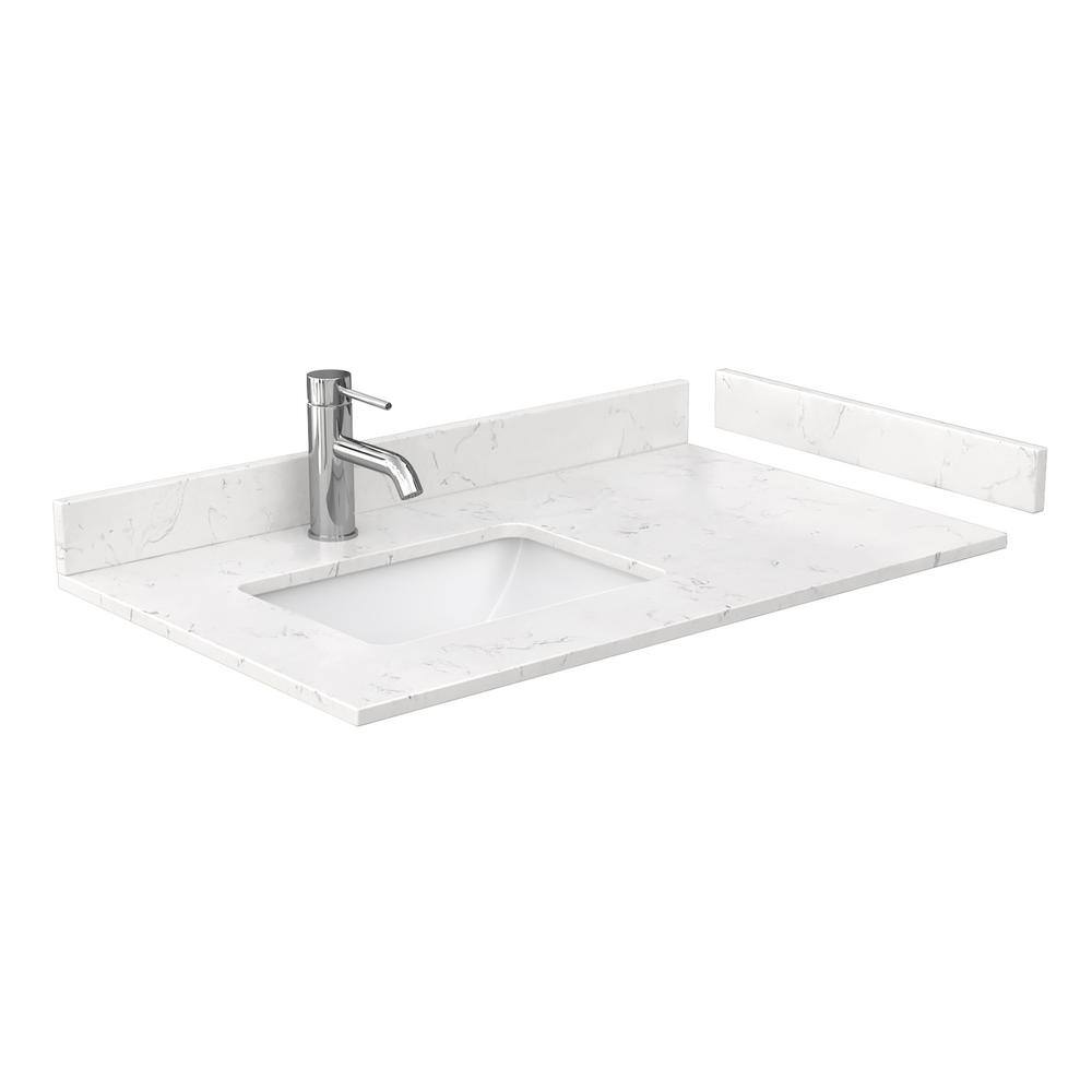 Beckett 36" Dark Gray Freestanding Vanity with Carrara Marble Top