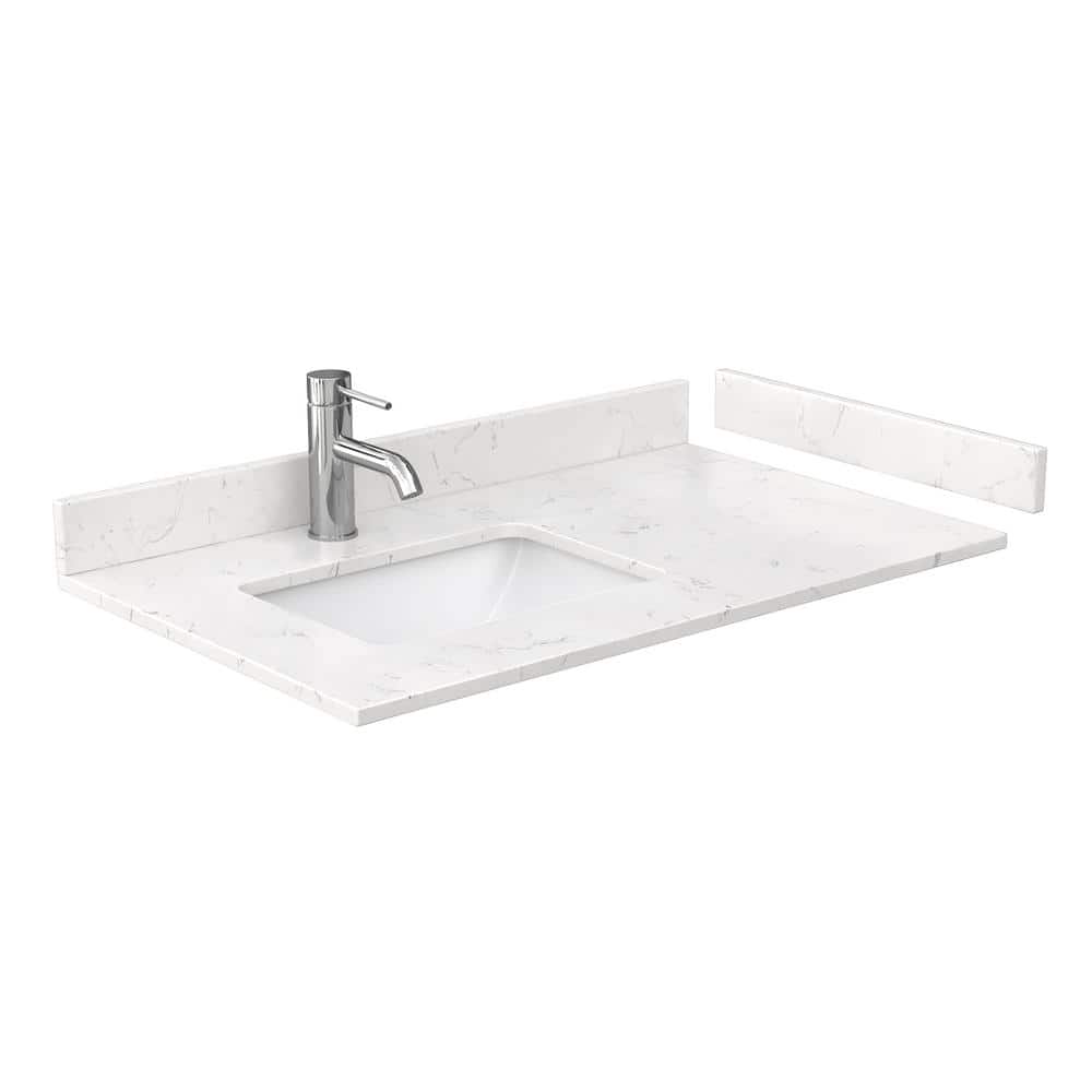 Beckett 36" White Freestanding Single Bathroom Vanity with Carrara Cultured Marble Top