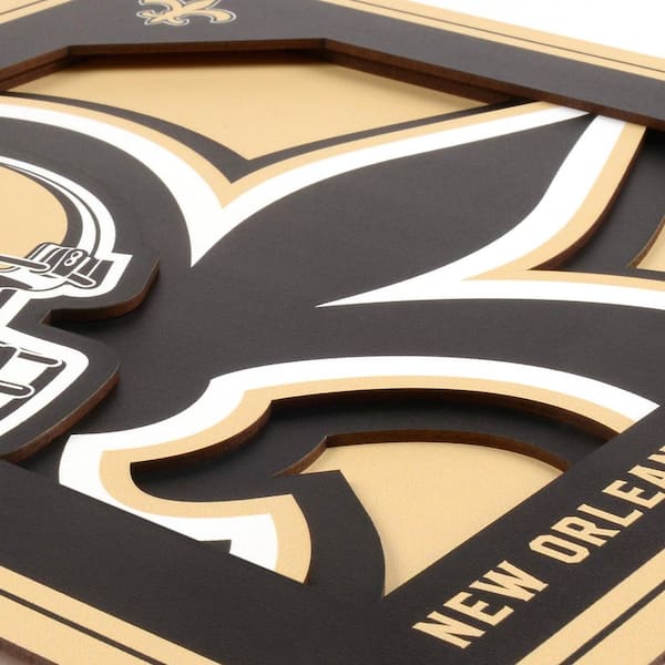 YouTheFan NFL New Orleans Saints 3D Logo Series Wall Art - 12x12