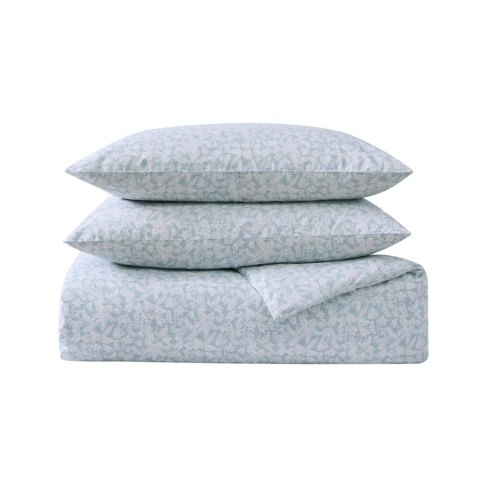 King Light Blue Cotton Boho-Chic Duvet Cover Set