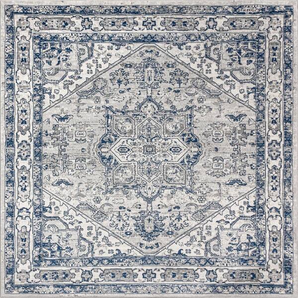 NAVY blue TRADITIONAL classic ORIENTAL carpet Persien medallion BORDER area RUG 
