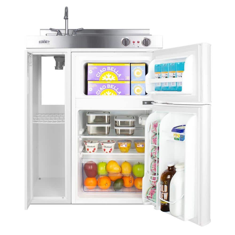 30'' Wide White Stainless Steel All-In-One Kitchenette