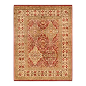 Mogul One-of-a Kind Traditional Orange 5 ft. 4 in. x 6 ft. 9 in. Oriental Area Rug