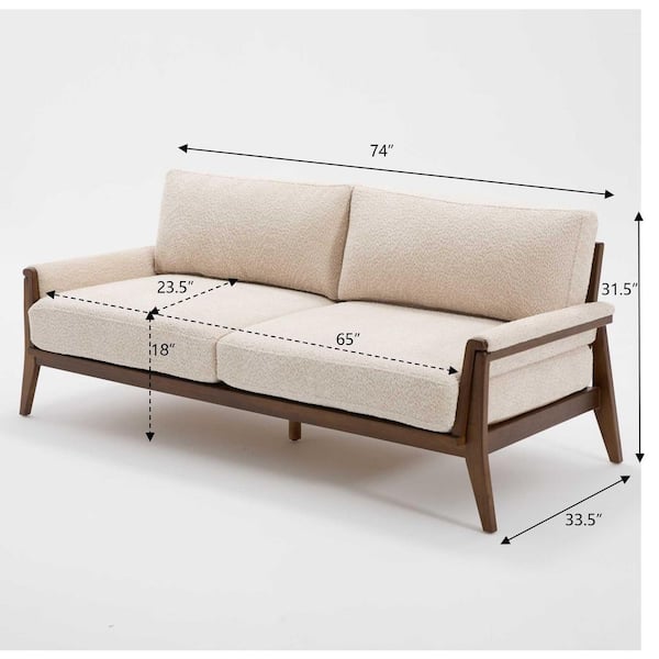Harper & Bright Designs Mid-Century Modern Flared Arm Boucle