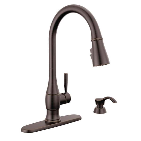 Delta Hazelwood Single-Handle Pull Down Sprayer Kitchen Faucet with ShieldSpray Technology in Venetian Bronze