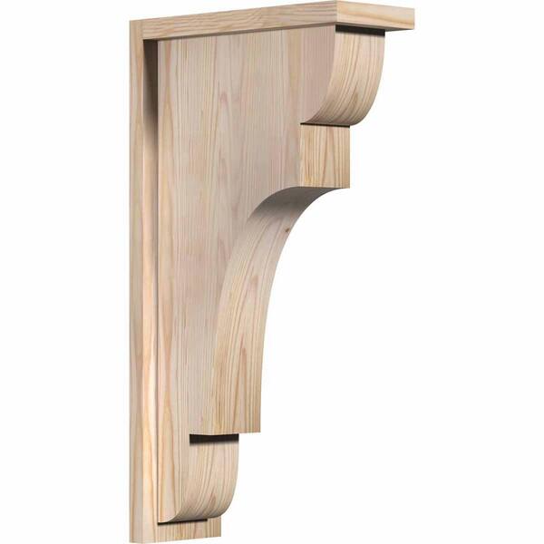 Ekena Millwork 5-1/2 in. x 14 in. x 26 in. Douglas Fir New Brighton Smooth Corbel with Backplate