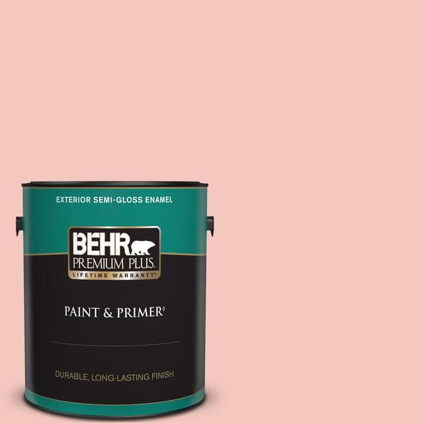 BEHR PREMIUM PLUS 1 gal. #M170-2 Prairie Rose Semi-Gloss Enamel Exterior Paint & Primer