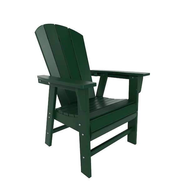 WESTIN OUTDOOR Laguna Outdoor Patio Fade Resistant HDPE Plastic Adirondack Style Dining Chair with Arms in Dark Green