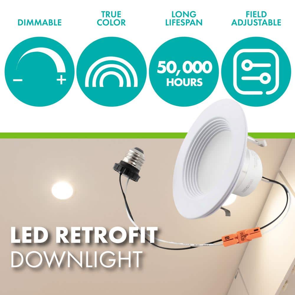 Adjustable White LED Recessed Downlight Retrofit Kit