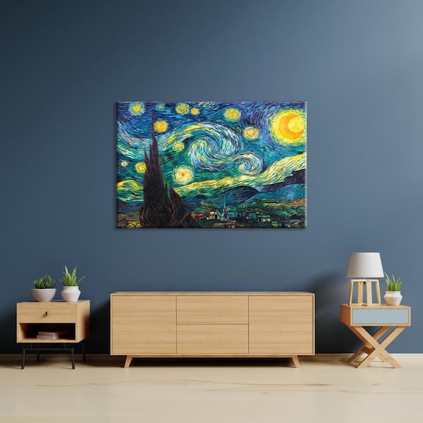 ArtWall "Starry Night" by Vincent van Gogh Unframed Canvas Wall Art