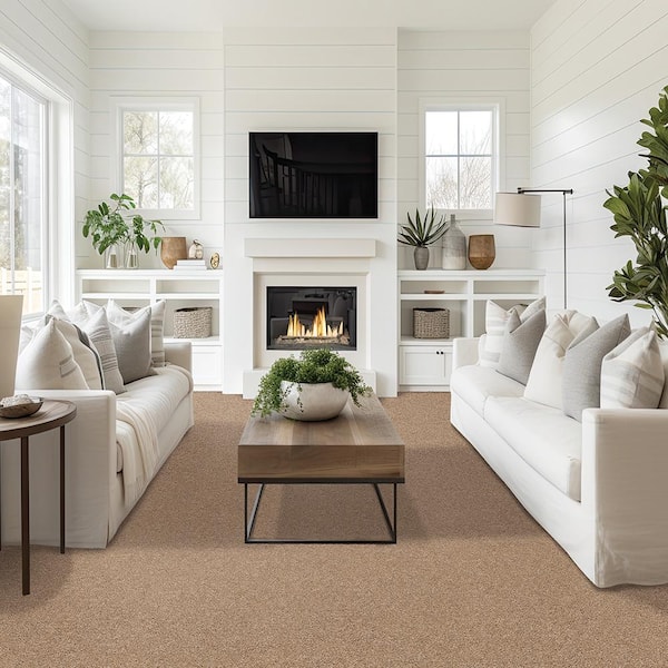 Plush Dreams II - Cozy-Beige 12 ft. 53 oz. Triexta Texture Installed Carpet