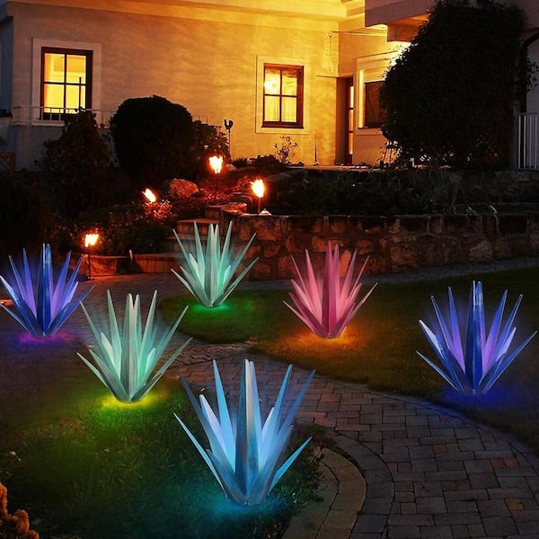 00782230382384 Solar Light Rustic Tequila Agave Sculpture (Dark