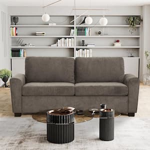 Mclaine Dark Grey 75 in. Convertible Queen Sleeper Sofa with USB Ports