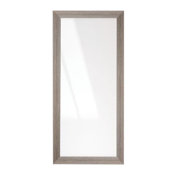 BrandtWorks 33 in. W x 72 in. H Montauk Beachwood Rustic Medium Brown Sloped Wall Mirror