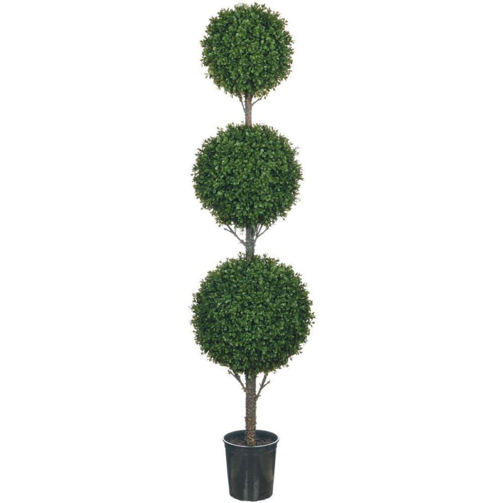 SULLIVANS 64 in. Artificial Boxwood 3-Tier Topiary Tree 02003TOP - The ...