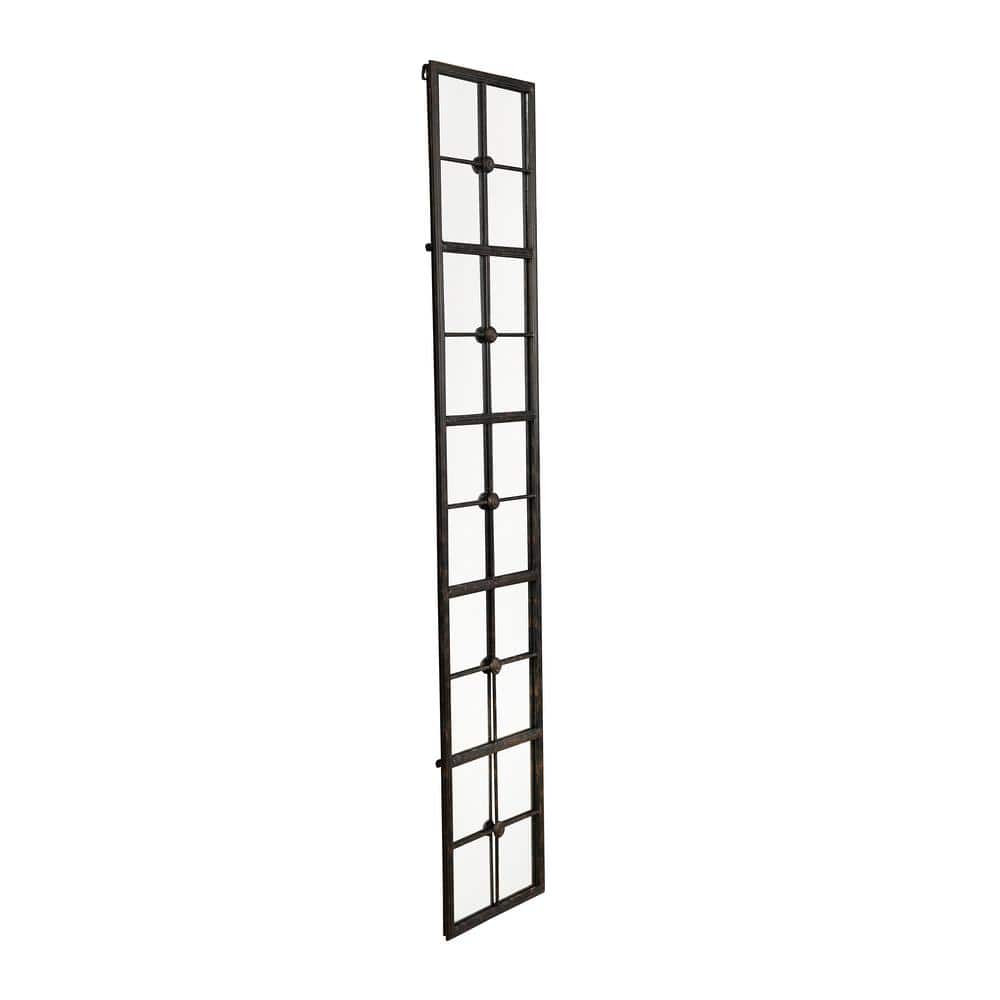 Tall Black Metal Windowpane Full Length Mirror