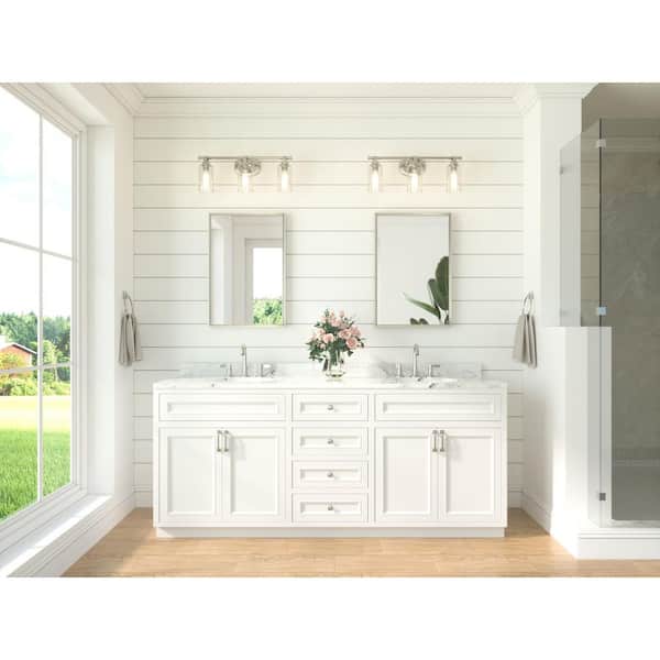 20 in. W x 30 in. H Rectangle Aluminum Framed Wall Bathroom Vanity Mirror in Brushed Nickel