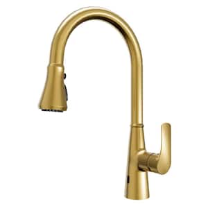 Kadoma Single Handle Touchless Pull-Down Sprayer Kitchen Faucet in Brushed Gold
