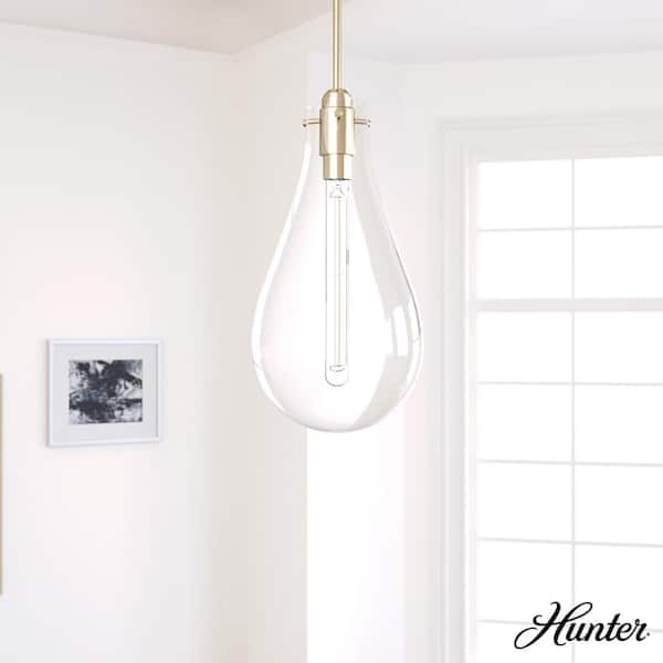 Hunter Lundin 1-Light Alturas Gold Bulb Pendant Light with Clear Glass Shade