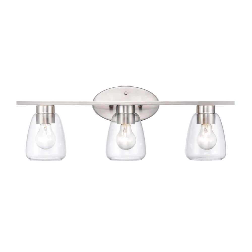 Millennium Lighting 25 in. 3-Light Brushed Nickel Vanity Light with ...