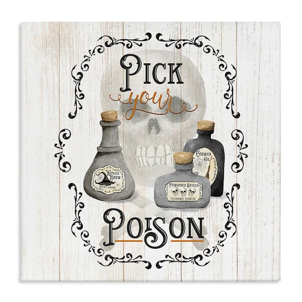 Stupell Industries Halloween Poison Jars byDeane Beesley 1 Piece Unframed Graphic Print Typography Poster Art Print 30 in. x 30 in.