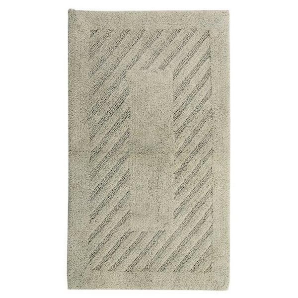 PERTHSHIRE Diagonal Racetrack Light Sage 24 in. x 40 in. Reversible Bath Rug