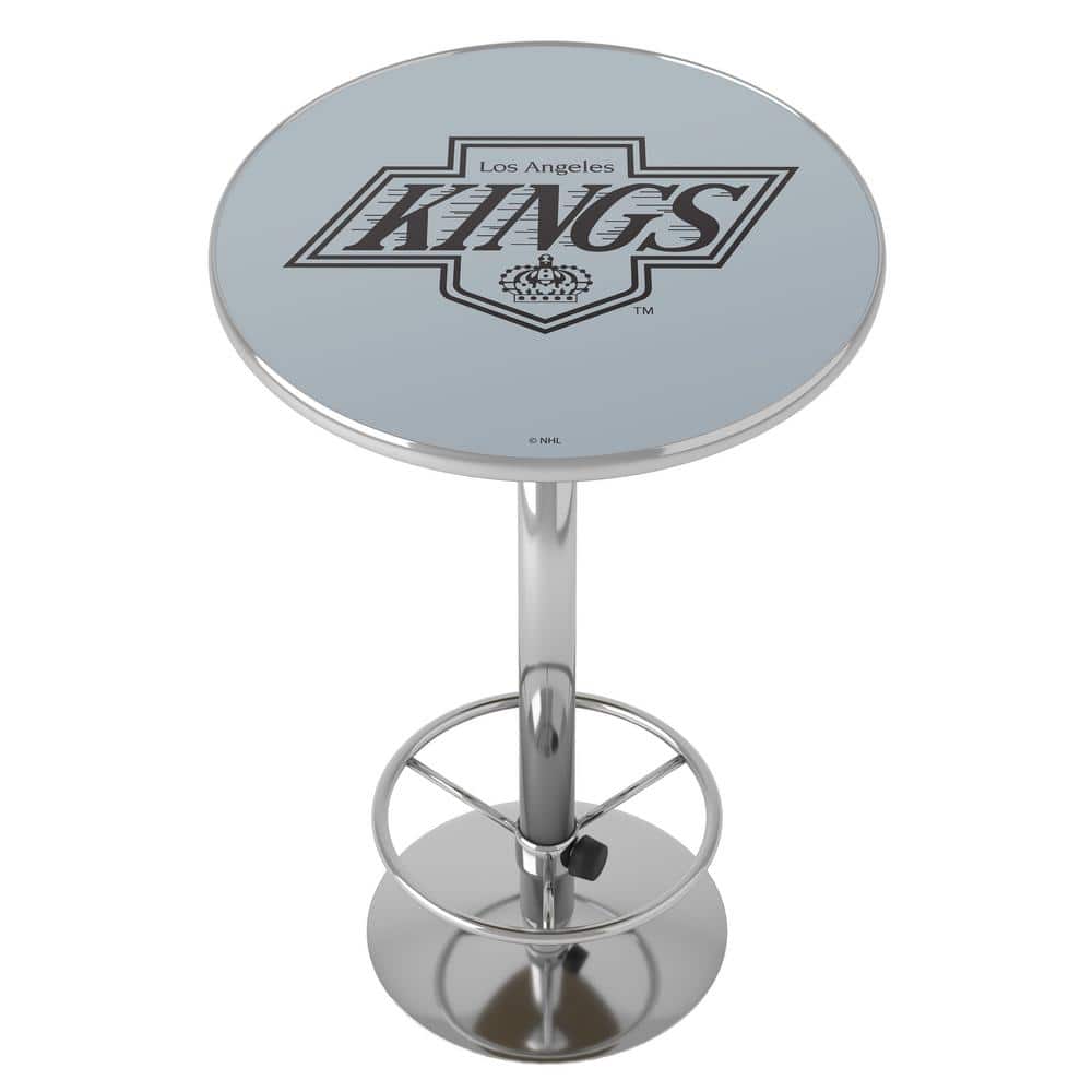 Los Angeles Kings Vintage 27 in. Chrome Round Table Top with Adjustable Foo