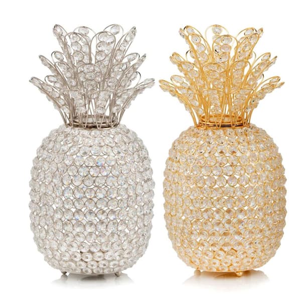 EXQUIMEUBLE 1pc Crystal Pineapple Ornament Artificiales para Yellow Gifts  Glass Sculpture Crystal Glass Figurines Pineapple Decor Cow Kitchen Decor